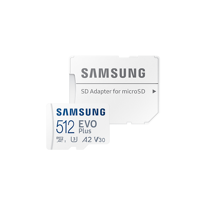 Samsung EVO Plus 2021 R130 microSDXC 512GB Kit, UHS-I U3, A2, Class 10